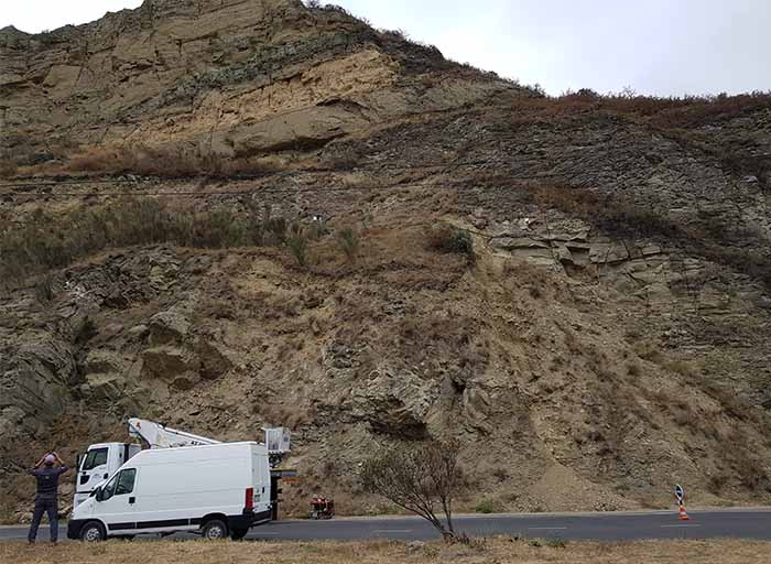 Remote Monitoring System at Marneuli Highway rock cliff